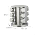 Miniatyrbild 4 av 6: Relaxdays kryddställ, kök, 12-delad sprinklerset, rostfritt stål, modern design, diskmaskinssäker, silver
