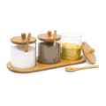 Miniatyrbild 1 av 6: Relaxdays Pot pour épices JIAO med hållare och skedar, HLP: 12 x 31 x 12 cm, för kök och matplats, natur