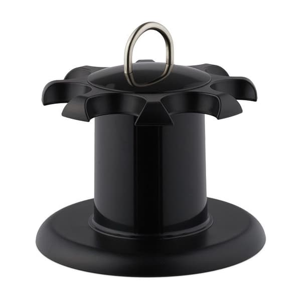 Relaxdays Kryddkarusell, 8 plastburkar, rund display, 360° roterande, HxD 17x19 cm, svart/transparent