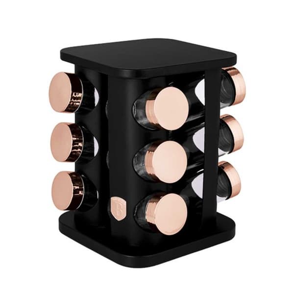 STÅENDE KRYDDHÅLLARE 12 BEHÅLLARE BERLINGER HAUS BH-8559 BLACK ROSE