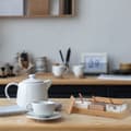 Miniatyrbild 2 av 6: Relaxdays kryddburkar, set med 3, burkar med sked och lock, plast, bambu, bricka, kök, transparent