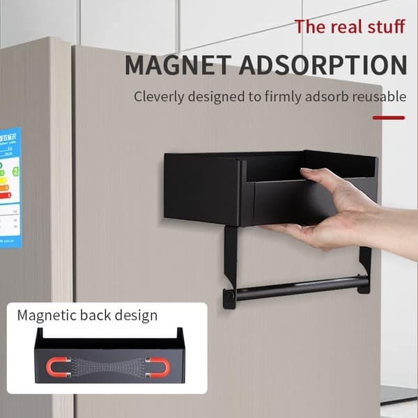 OBOSOE magneettinen mausteteline jääkaappiin Itseliimautuva paperipyyheteline keittiöön