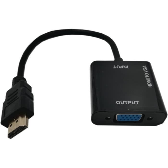 LINEÆR ADHD540U HDMI-han / VGA-adapter - 3.5mm stereo-jackstik 1080p til computer - 0m15 - Sort