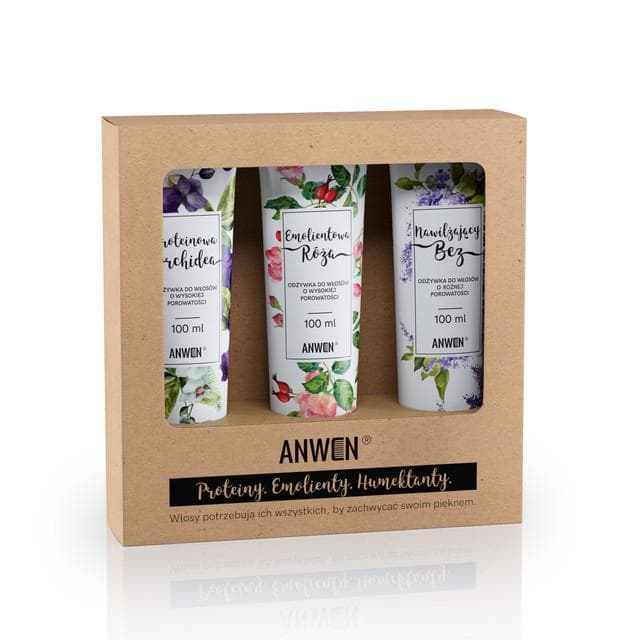 Anwen SET Hair conditioner with high porosity Protein orchid 100ml + 100ml + emollients Rose Moisturizing Without 100ml