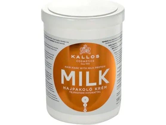 KALLOS Milk Hair Mask Maitoproteiinilla kuiville ja vaurioituneille hiuksille 1000ml