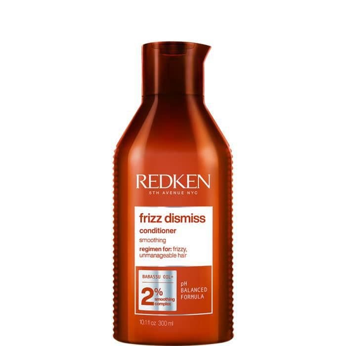 Conditioner Frizz Dismiss Redken - anti-frizz utjämnande balsam för oregerligt hår som är svårt att räta ut.