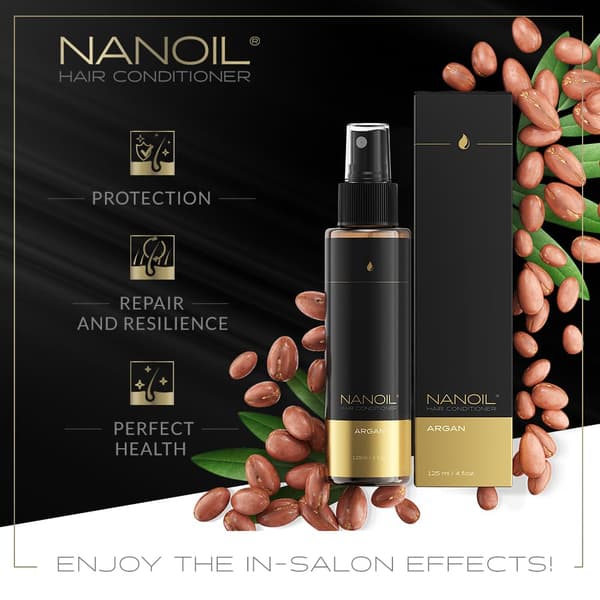 Hårbalsam Med Argan Nanoil Argan Hair Conditioner 125 ml - Bi-phase spray balsam beriget med arganolie, få dit hår til at skinne strålende