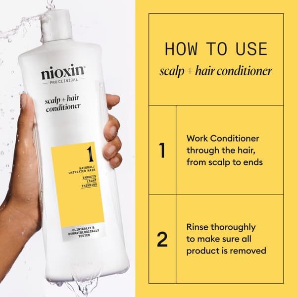 Nioxin System 1 Conditioner for Thinning Hair 1000 ml - Fint & Volym
