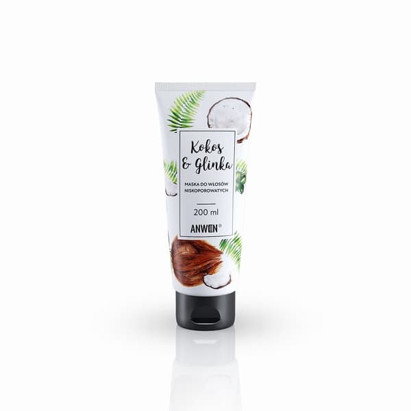ANWEN Low Porosity Hair Mask Coconut & Clay 200 ml - Naamio vähähuokoisille hiuksille