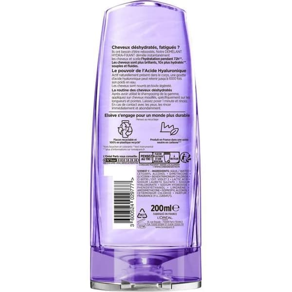 L'OREAL PARIS ELSEVE Hyaluron Repulp 72H Hydra-Fixing Detangler berikad med Hyaluronsyra - 200 ml