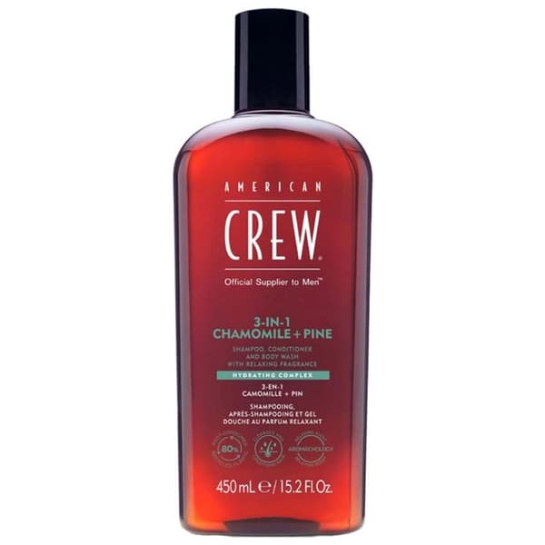 American Crew American Crew 3-i-1 Kamomill och Tall Shampoo Balsam & Duschgel För Hår och Kropp (450Ml) Revitalis