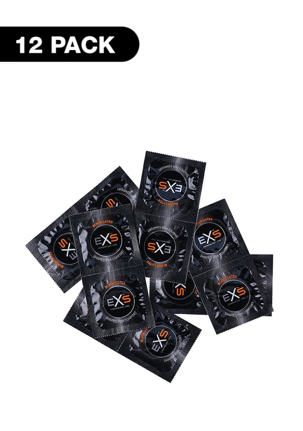 Healthcare - EXS Condoms - Black Latex - 12 pack