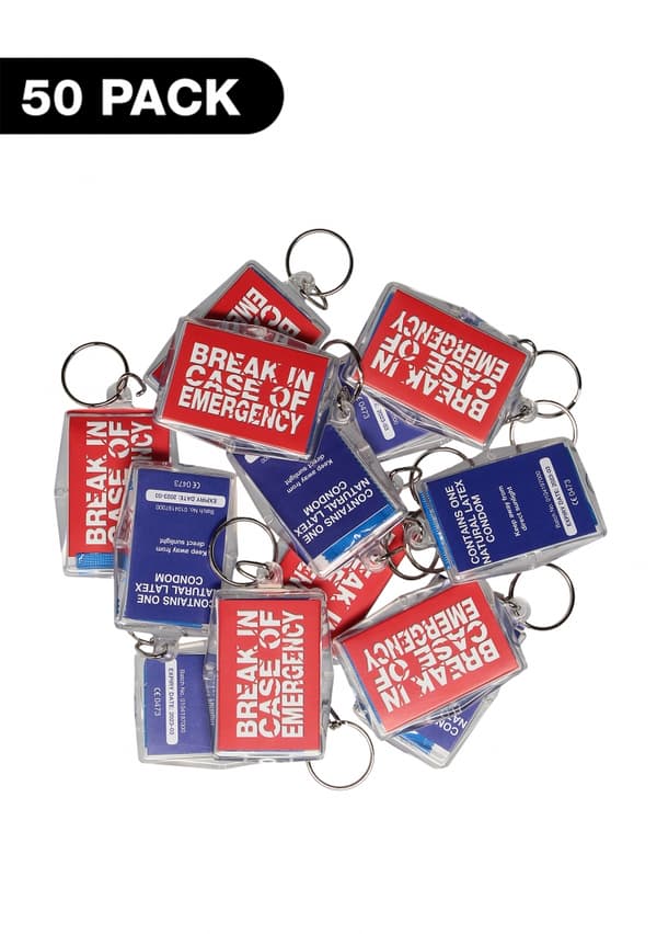 Healthcare - EXS Condoms - Key Rings- Break In Case Of Emergency - 50 pack