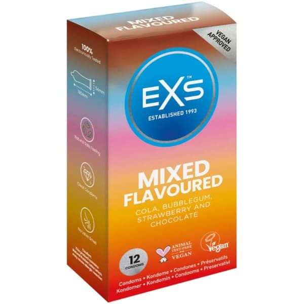 Kondomer EXS Mixed Chokolade Hale Jordbær Tyggegummi 12 enheder