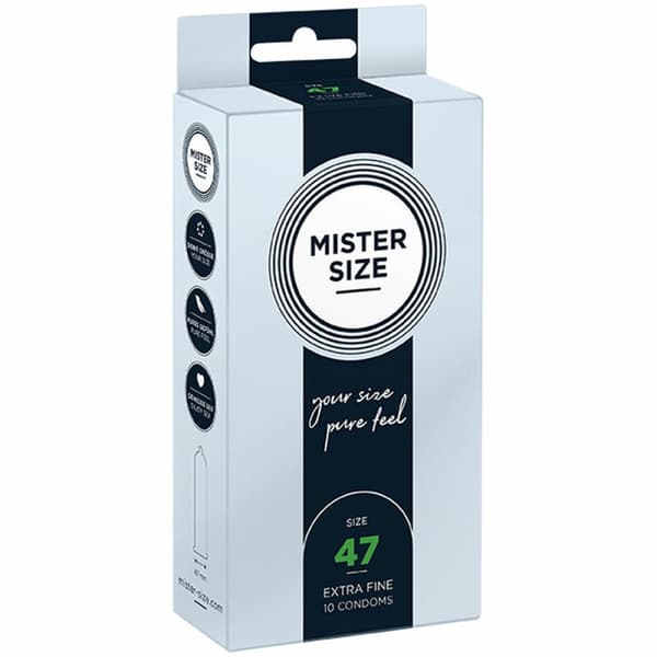Kondomit Mister Size 04136400000 Erittäin hieno (47 mm)
