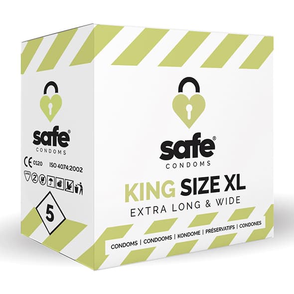 SAFE Condoms King Size XL Extra Long &amp; Bred (5 st)