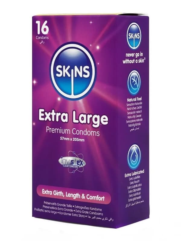 Skins Extra Large Condoms 16-pack Ekstra store kondomer