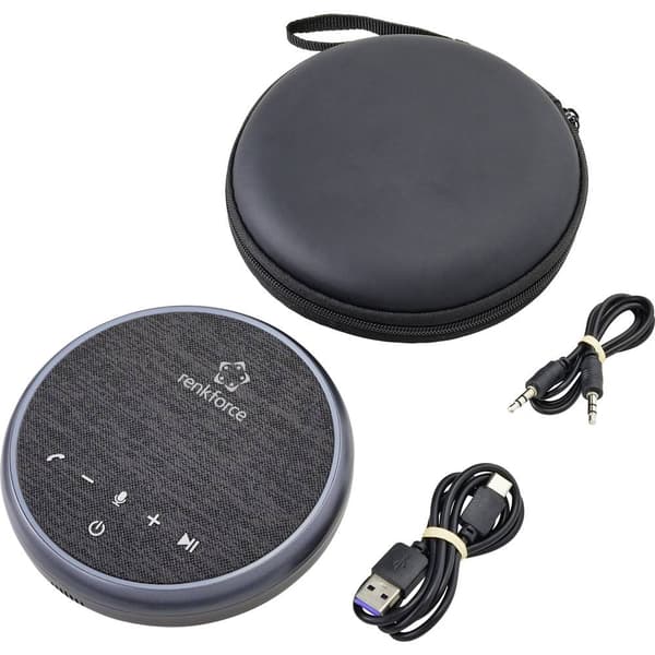Renkforce RF-4767678 Konferenshögtalare Bluetooth, USB, Audio, stereo (3.5 mm) Svart