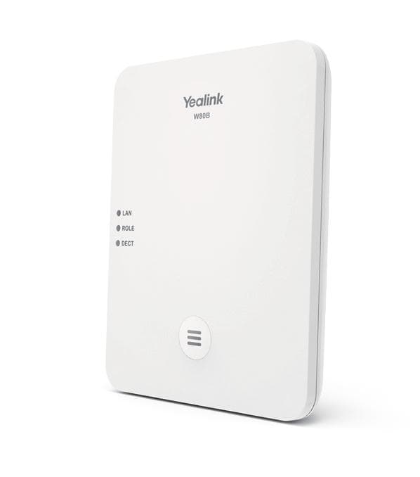 Yealink W80B - Basestation til trådløs telefon/VoIP-telefon med opkalds-id - IP-DECT\GAP - SIP, SIP v2 - 2 linjer - Pearl White (W80B)