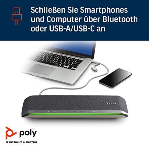 Poly Sync 60 - Högtalartelefon - Bluetooth - trådlös, trådbunden - NFC - USB-C, USB-A - Certifierad för Microsoft Teams