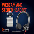 Miniatyrbillede 2 af 6: Poly Studio P5 - webcam - farve - 720p, 1080p - lyd - USB 2.0 - med Poly Blackwire 3325 headset