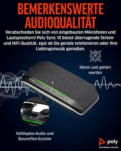 Poly Sync 10 - Smart højttalertelefon - kablet - USB-C, USB-A - Zoom-certificeret