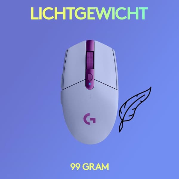 Logitech G305 HERO LIGHTSPEED - Trådlös spelmus - Lila