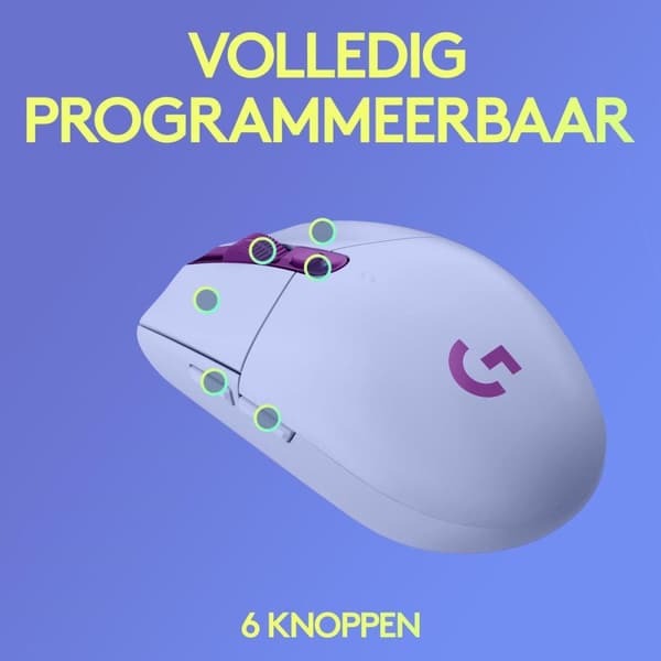 Logitech G305 HERO LIGHTSPEED - Trådlös spelmus - Lila
