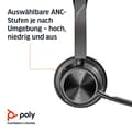 Pikkukuva 3 / 6: Poly Voyager Focus 2 UC - Kuulokkeet - On-Ear - Bluetooth - langaton, langallinen - aktiivinen melunvaimennus - adapteri USB-C Bluetoothin kautta - la