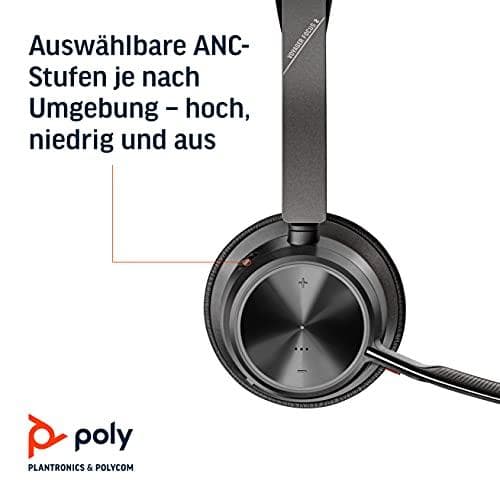 Poly Voyager Focus 2 UC - Kuulokkeet - On-Ear - Bluetooth - langaton, langallinen - aktiivinen melunvaimennus - adapteri USB-C Bluetoothin kautta - la