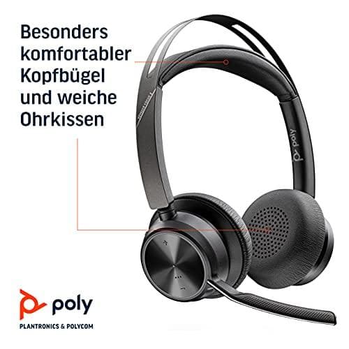 Poly Voyager Focus 2 UC - Kuulokkeet - On-Ear - Bluetooth - langaton, langallinen - aktiivinen melunvaimennus - adapteri USB-C Bluetoothin kautta - la