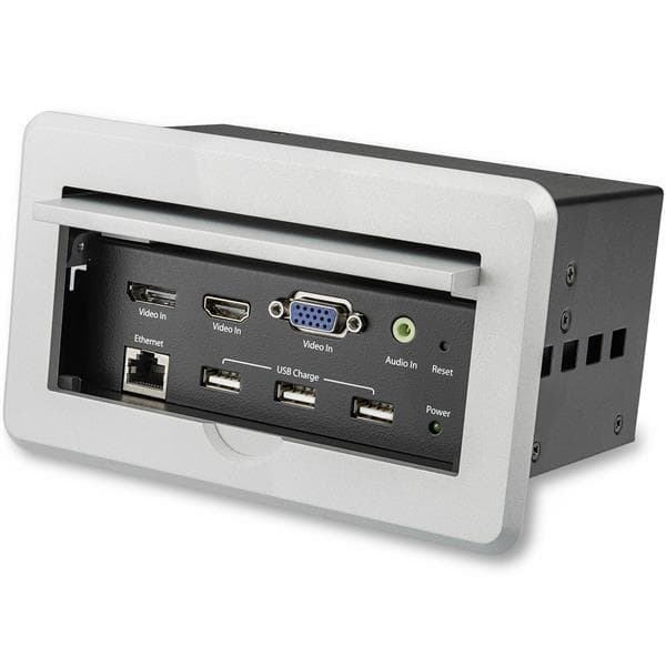 StarTech.com Konferencebord Lyd- og videobordstilslutningspanel - 4K - HDMI / VGA / DP - HDMI Out - Kabelstyring