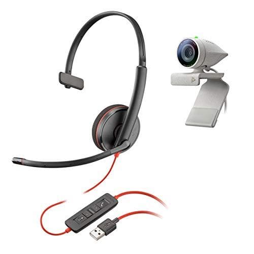 Poly Studio P5 - webcam - farve - 720p, 1080p - lyd - USB 2.0 - med Poly Blackwire 3210 headset