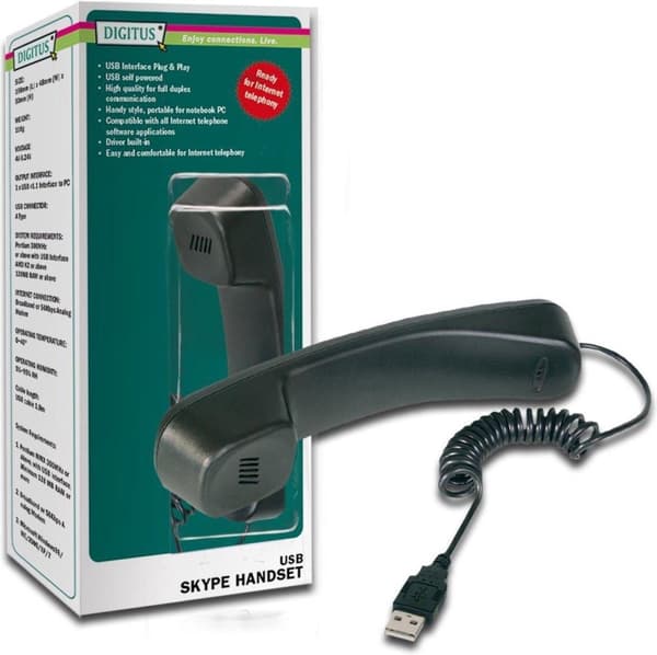 DIGITUS USB-puhelinvastaanotin musta