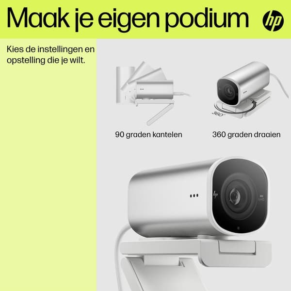 HP 960 4K Streaming Webcam - 100 % bølgepap ydre karton og polstring er bæredygtigt fremskaffet og... (695J6AA#ABB)
