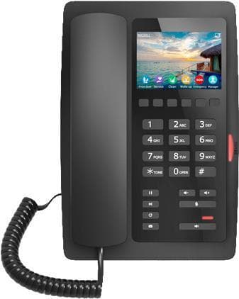 Fanvil H5W - IP phone - black - wired handset - in band - out-of band - SIP info - 2 lines - 8.89 cm (3.5") (H5W BLACK) Svart