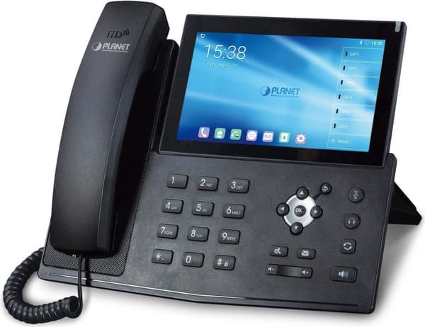 PLANET High Definition Touch Color - IP-neuvottelupuhelin - painikkeet - kosketusnäyttö - musta - G.711a,G.711u,G.722,G.729ab,OPUS,iLBC - Gigabit Ethe