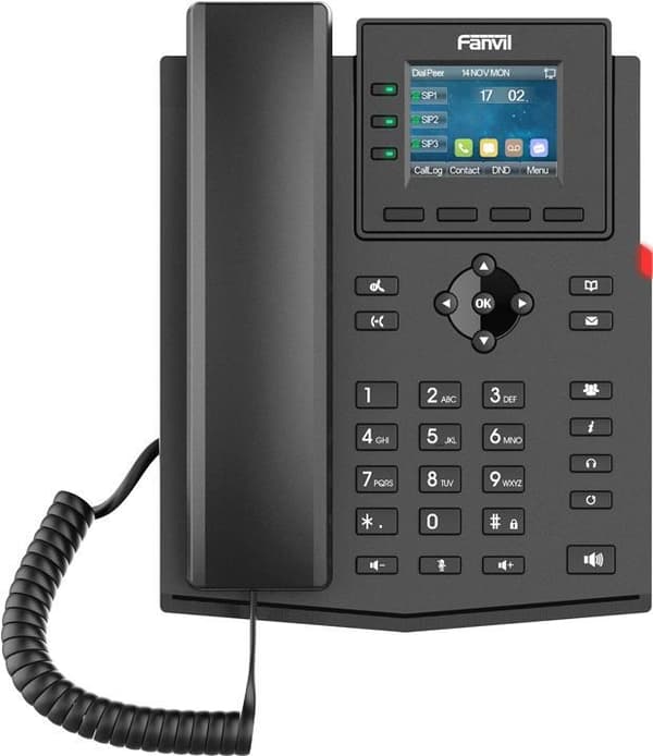Fanvil X303W - IP-puhelin - musta - langallinen luuri - pöytä/seinä - Linux - in band - out of band - SIP-tiedot (X303W) musta