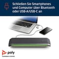Miniatyrbillede 3 af 6: HP POLY VIDEO Poly Sync 60 - Smart højttalertelefon - Bluetooth - trådløs, kablet - USB-C, USB-A - Sort, Sølv - Zoom-certificeret (772C2AA)
