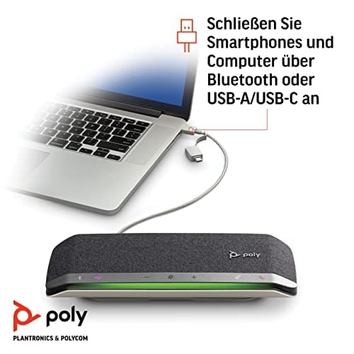 HP POLY VIDEO Poly Sync 40-M - Smart højttalertelefon - Bluetooth - trådløs, kablet - USB-C, USB-A - Sølv - Zoom-certificeret, certificeret til Micros
