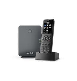 Yealink W77P - IP-telefon - sort - trådløst håndsæt - skrivebord/væg - støvafvisende - ridsefast - stødsikker - stænksikker - IP54 (1302027)