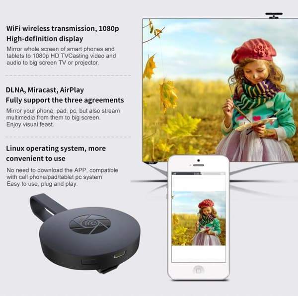 INF Mediestreamer trådløs HDMI dongle 1080p