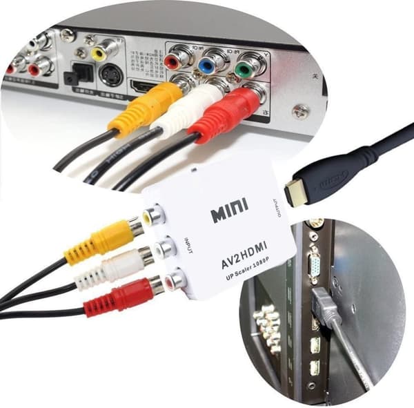 Kompositt RCA CVBS AV til HDMI-omformeradapter
