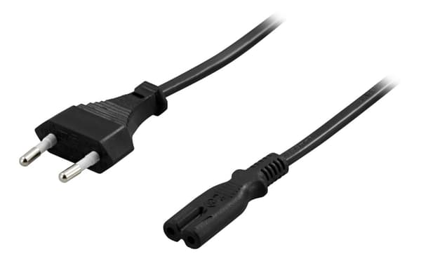 Unearthed device cable straight CEE 7/16  straight IEC C7 1m