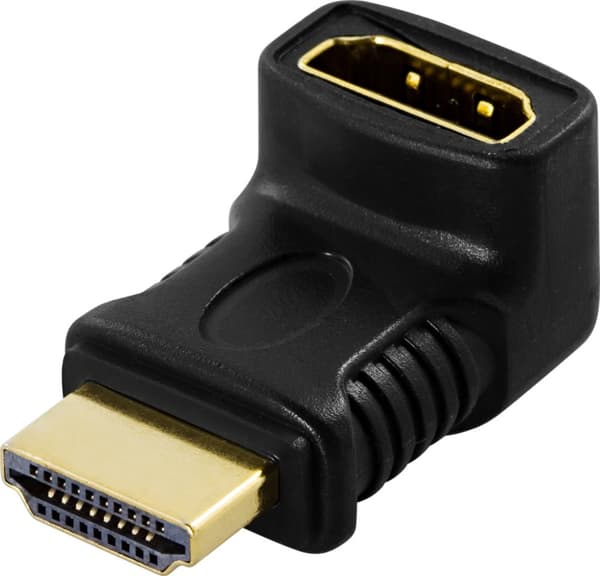 HDMI-adapter, 19-pin ma to fe, angled