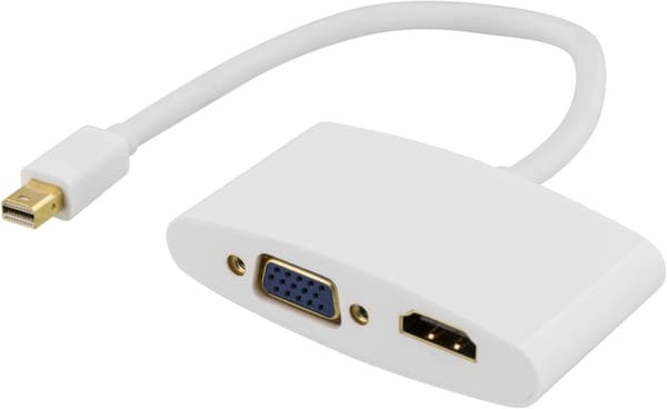 Mini DisplayPort to HDMI and VGA adapter, 0.25m, white