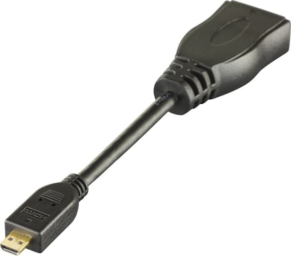 HDMI High Speed ​​adapter, Micro HDMI ma - HDMI fe, 0.1m, bl