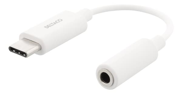 USB-C to 3.5 mm female, 11 cm, retail package, active, white