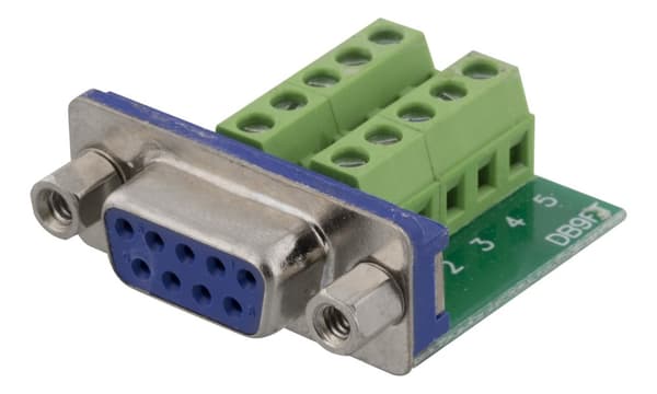 10-pin Terminal Block Adapter, DE-9 female, 10-Pin, green