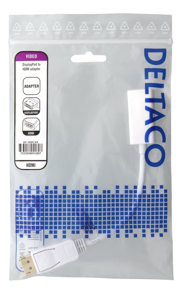 Displayport ma, HDMI fe adapter, DP++, 3840x2160 60Hz, white